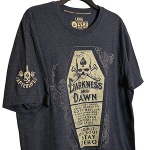 Zero Foxtrot Men's Large Darkness and Dawn Graphic T-Shirt Gray‎ Ace Skull